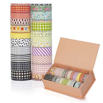 Washi Tape Set Gift Box - 30 Rolls in 3 Sizes for Crafting Fun