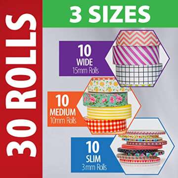 Washi Tape Gift Box Set - 30 Rolls for Arts and Crafts