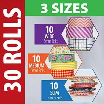 Washi Tape Gift Box Set - 30 Rolls for Arts and Crafts
