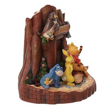 Enesco Disney Traditions by Jim Shore Winnie The Pooh Mount Sanders Carved by Heart Figurine, 7.48 Inch, Multicolor