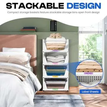 Simplest Living Stackable Storage Baskets – Set of 4