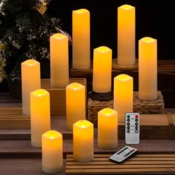Enpornk 12-Piece Waterproof Flameless Candles with Remote