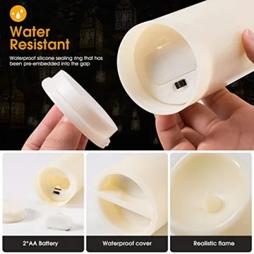 Enpornk 12-Piece Waterproof Flameless Candles with Remote