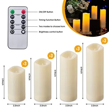Enpornk 12-Piece Waterproof Flameless Candles with Remote