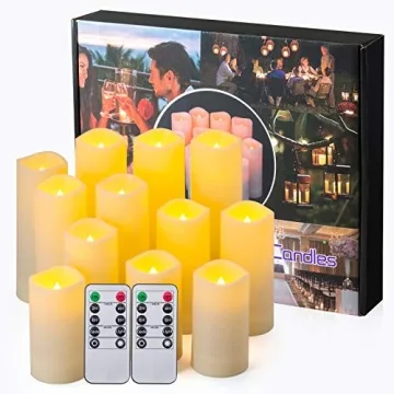 Enpornk 12-Piece Waterproof Flameless Candles with Remote