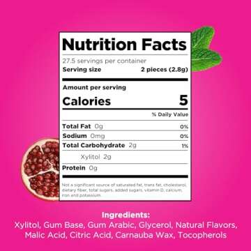 PUR Gum | Sugar-Free Pomegranate Mint Chewing Gum 55pcs