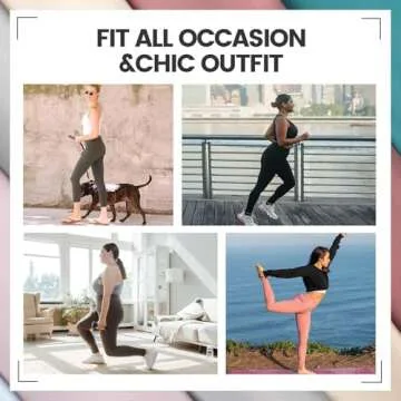 TNNZEET 7 Pack Leggings for Women - Black High Waisted Yoga Pants with Pockets Fleece Lined Leggings Women