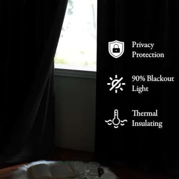 KGORGE Black Velvet Room Darkening Curtains 84 Inch
