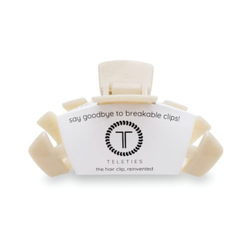 TELETIES - Large Hair Clip - Strong Grip, Bendable Teeth, Comfortable Curved Design - Ideal for Thic...