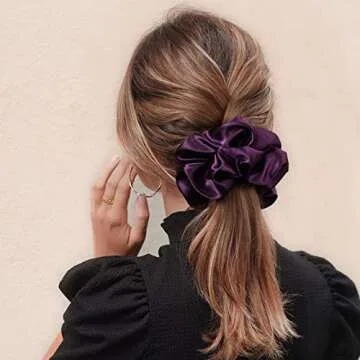 Large Silk Satin Scrunchies for Women - Jumbo Hair Ties