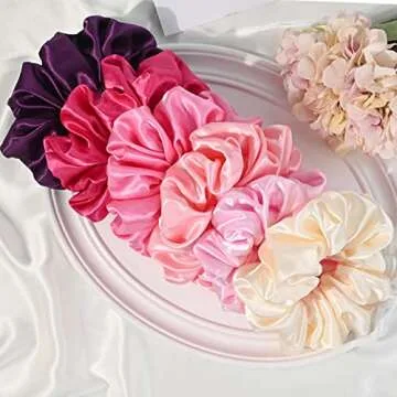 Large Silk Satin Scrunchies for Women - Jumbo Hair Ties