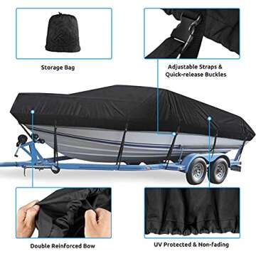 Mancro 17-19ft Waterproof Boat Cover, Heavy Duty Protection