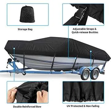 Mancro 17-19ft Waterproof Boat Cover, Heavy Duty Protection