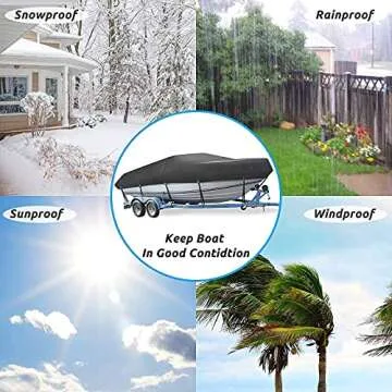 Mancro 17-19ft Waterproof Boat Cover, Heavy Duty Protection