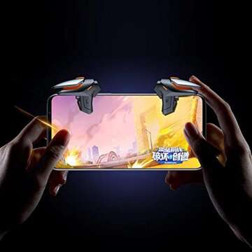 BoxWave Gaming Gear Compatible with Samsung Galaxy S20 Ultra 5G - Touchscreen QuickTrigger Auto, Trigger Buttons Autofire Gaming Mobile FPS - Jet Black