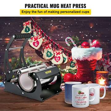 VEVOR Mug Heat Press, 20oz Tumbler Heat Press Machine, LCD Cup Press Machine with 2 Detachable Trans...