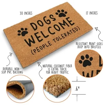 Funny Dogs Welcome Mat for Outdoor and Indoor Use