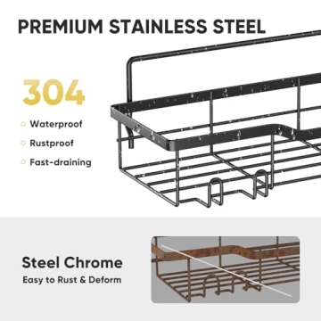 Almaybe 5 Pack Adhesive Shower Caddy - Durability Meets Style