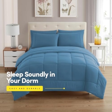 Cozy Twin XL College Bedding Comforter Set 5 Piece