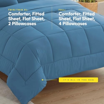 Cozy Twin XL College Bedding Comforter Set 5 Piece