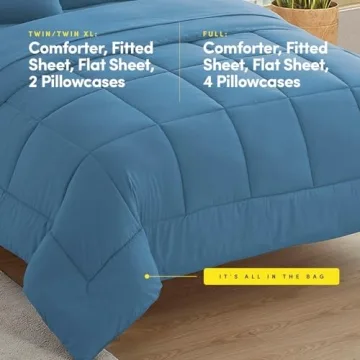 Cozy Twin XL College Bedding Comforter Set 5 Piece