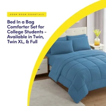 Cozy Twin XL College Bedding Comforter Set 5 Piece