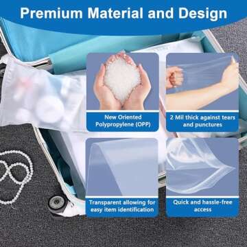 Small Plastic Bags, 300 PCS Mini Baggies 3 Assorted Sizes 2x2 2x3 3x4 Inch. Mini Jewelry Bags Reclosable, Clear Zip Bags (Large)