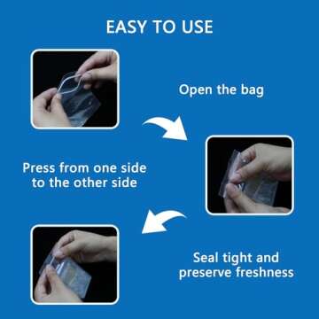 Small Plastic Bags, 300 PCS Mini Baggies 3 Assorted Sizes 2x2 2x3 3x4 Inch. Mini Jewelry Bags Reclosable, Clear Zip Bags (Large)