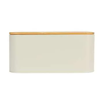 Bloomingville Metal Bread Bin with Bamboo Lid for Kitchens