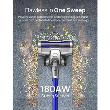 Dreo Cordless Vacuum Cleaner for Home, 25kPa 550W Strong Suction, 3000mAh Detachable Battery, Up to 60 Mins, Handheld/Stick Vacuum with Headlights, Tools for Car, Pet Hair, Carpets, Hard Floors