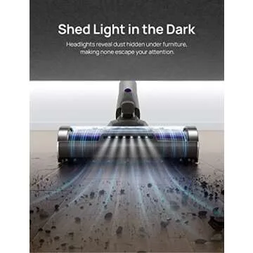 Dreo Cordless Vacuum Cleaner for Home, 25kPa 550W Strong Suction, 3000mAh Detachable Battery, Up to 60 Mins, Handheld/Stick Vacuum with Headlights, Tools for Car, Pet Hair, Carpets, Hard Floors