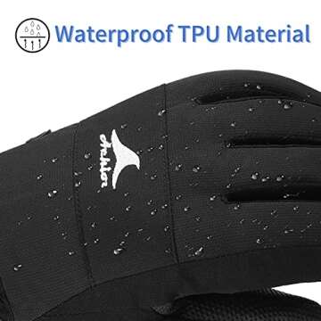 Achiou Kids Ski Gloves - Waterproof & Warm Touchscreen Gloves