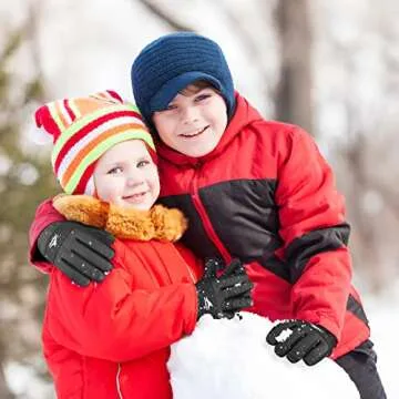 Achiou Kids Ski Gloves - Waterproof & Warm Touchscreen Gloves