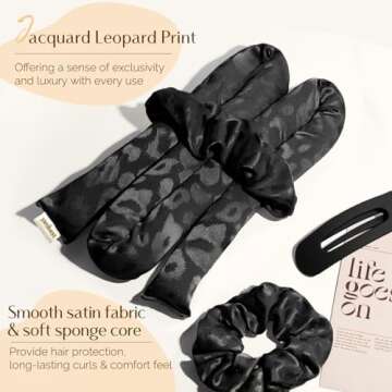 YANIBEST Heatless Hair Curler,Leopard Heatless Curls Overnight,Hair Curlers to Sleep in, Heatless Cu...