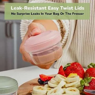 WeeSprout Baby Food Containers Set of 12, Leakproof & Fun!