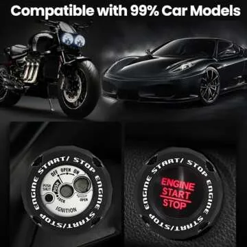 BMLYKP Fit Mandalorian Push Start Button Cover,for Mandalorian Car Accessories Engine Start Stop Button Cover for car,for Star war Motorcycle Ignition Key Switch Cover,Black. (for Mandal-B)