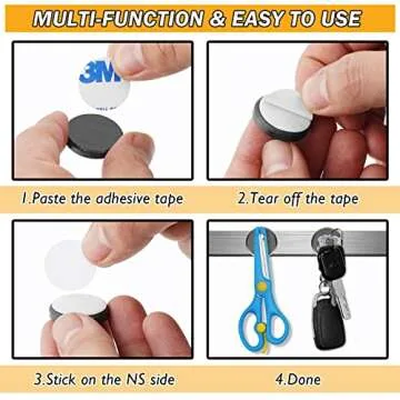 20Pack Magnets for Crafts with Adhesive Backing, Round Disc Magnets Strong Stickly Ceramic Magnets Small Magnets for Refrigerator Button DIY Cup Tiny Magnet Craft Hobbies, Science Projects - 0.71Inch