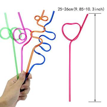 Tomnk Crazy Straws - Colorful Reusable Drinking Straws 60pcs