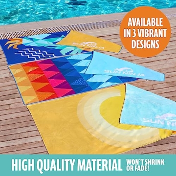 Sun Ninja Microfiber Beach Towel - Compact, Sand Free, Quick Dry