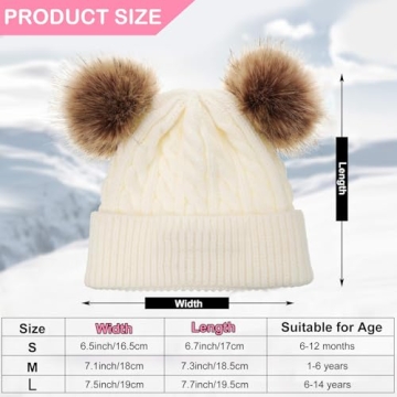 Cute Geyoga Toddler Winter Pompom Beanie Hats