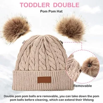 Cute Geyoga Toddler Winter Pompom Beanie Hats