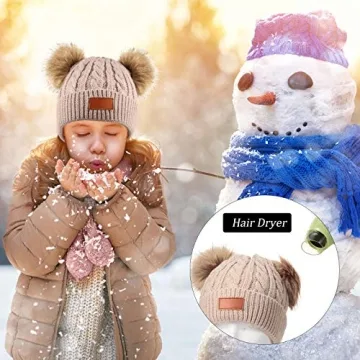 Cute Geyoga Toddler Winter Pompom Beanie Hats