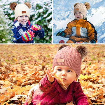 Cute Geyoga Toddler Winter Pompom Beanie Hats