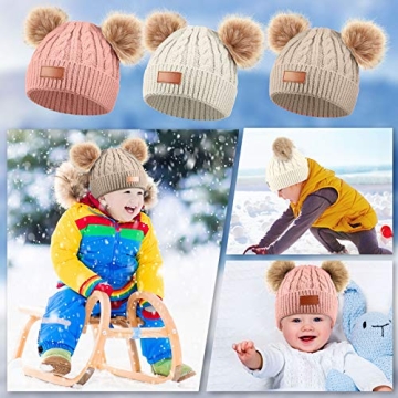 Cute Geyoga Toddler Winter Pompom Beanie Hats