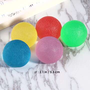 PBPBOX Hand Therapy Balls, Therapy Hand Exercise Grip Balls Kit, Finger & Grip Strengthening, Rehabilitation, Squeeze Stress Relief Balls, Set of 5