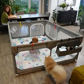 Large Safe Baby Playpen with Mat Non-Toxic Indoor Outdoor