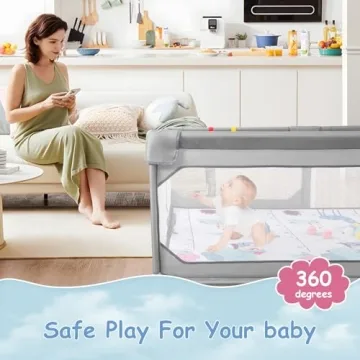 Large Safe Baby Playpen with Mat Non-Toxic Indoor Outdoor