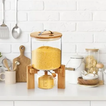Tlence Glass Rice Dispenser - Airtight Storage Solution