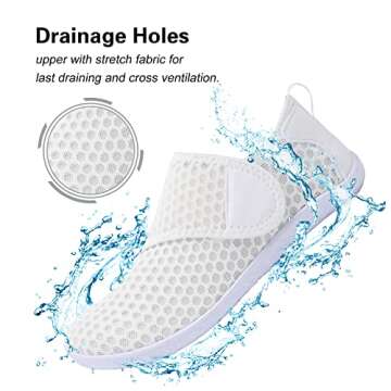 Lisdwde Womens and Mens Water Shoes Breathable Quick Dry Soft Barefoot Aqua Socks for Pool Swimming Beach Sand Diving Walking Pure White Size 11-12 Women/9-10 Men