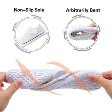 Lisdwde Womens and Mens Water Shoes Breathable Quick Dry Soft Barefoot Aqua Socks for Pool Swimming Beach Sand Diving Walking Pure White Size 11-12 Women/9-10 Men